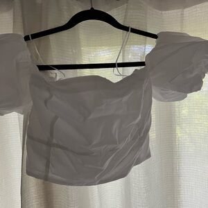 Abercrombie & Fitch White Puff Sleeve Blouse